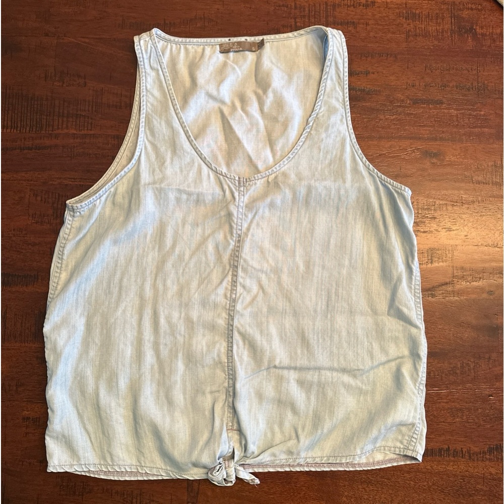 PrAna McKenzie Tank Top S Tencel Blue Tie Front